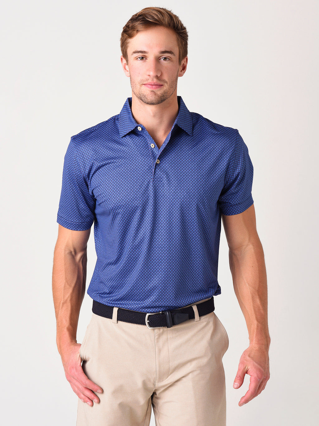 Peter Millar Crown Sport Men's Brooks Performance Jersey Polo - Saint Bernard