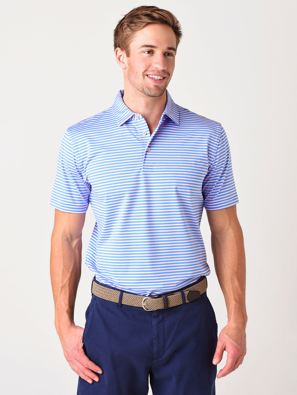 Peter Millar Crown Sport Men's Mills Performance Jersey Polo - Saint Bernard