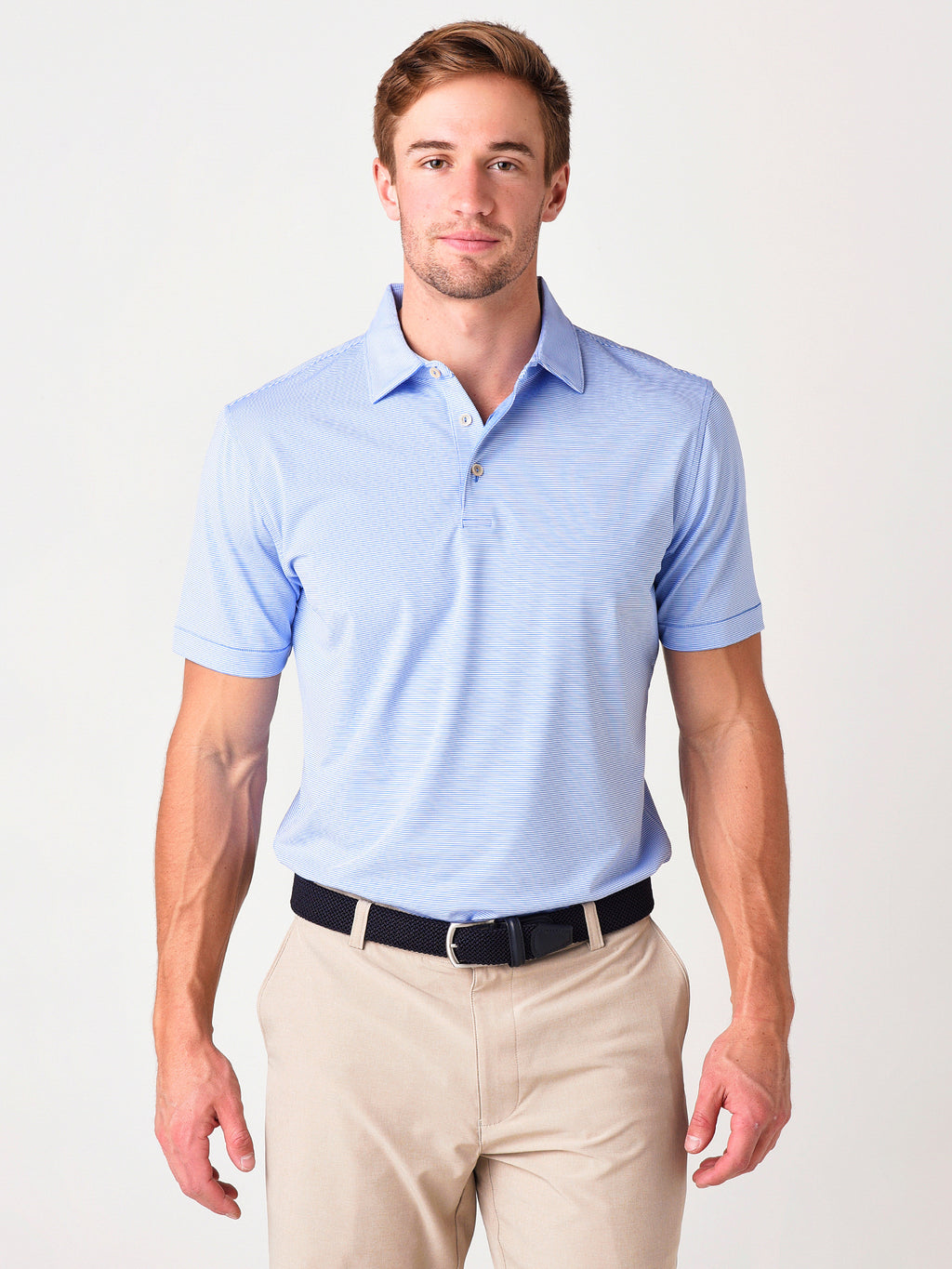 Peter Millar Crown Sport Men's Jubilee Stripe Performance Polo - Saint Bernard