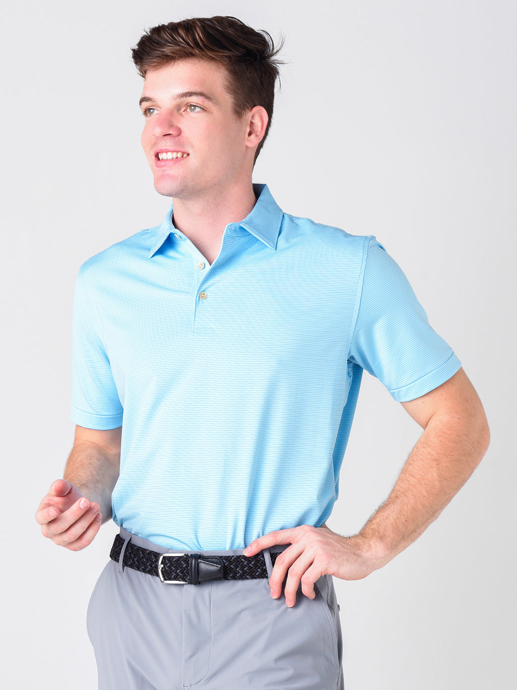 Peter Millar Crown Sport Men's Halford Performance Jersey Polo - Saint Bernard