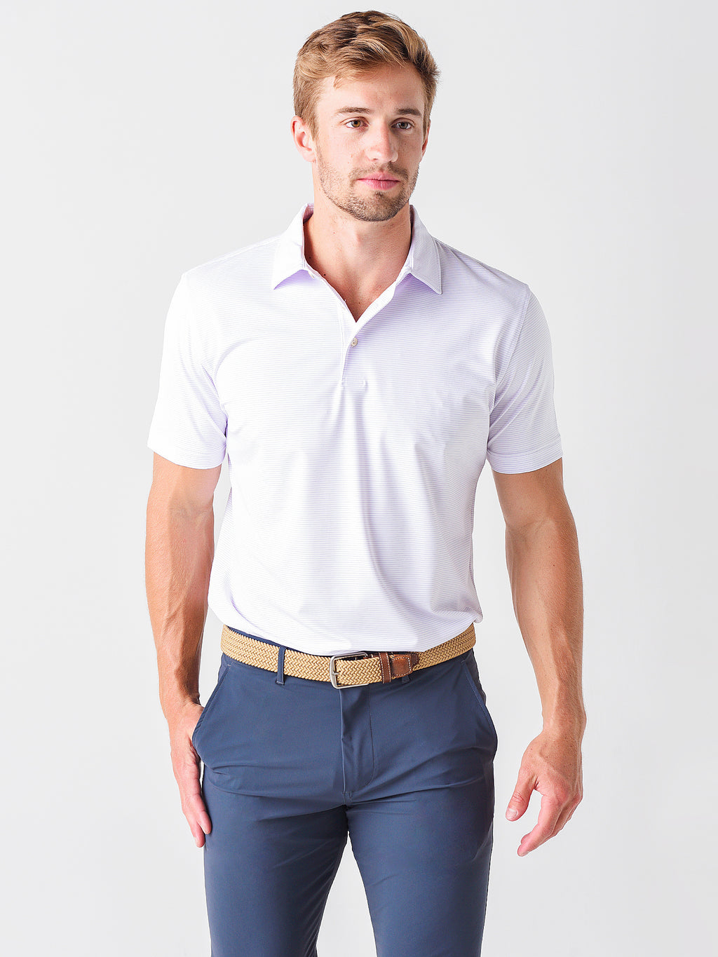 Peter Millar Crown Sport Men's Halford Performance Jersey Polo - Saint Bernard