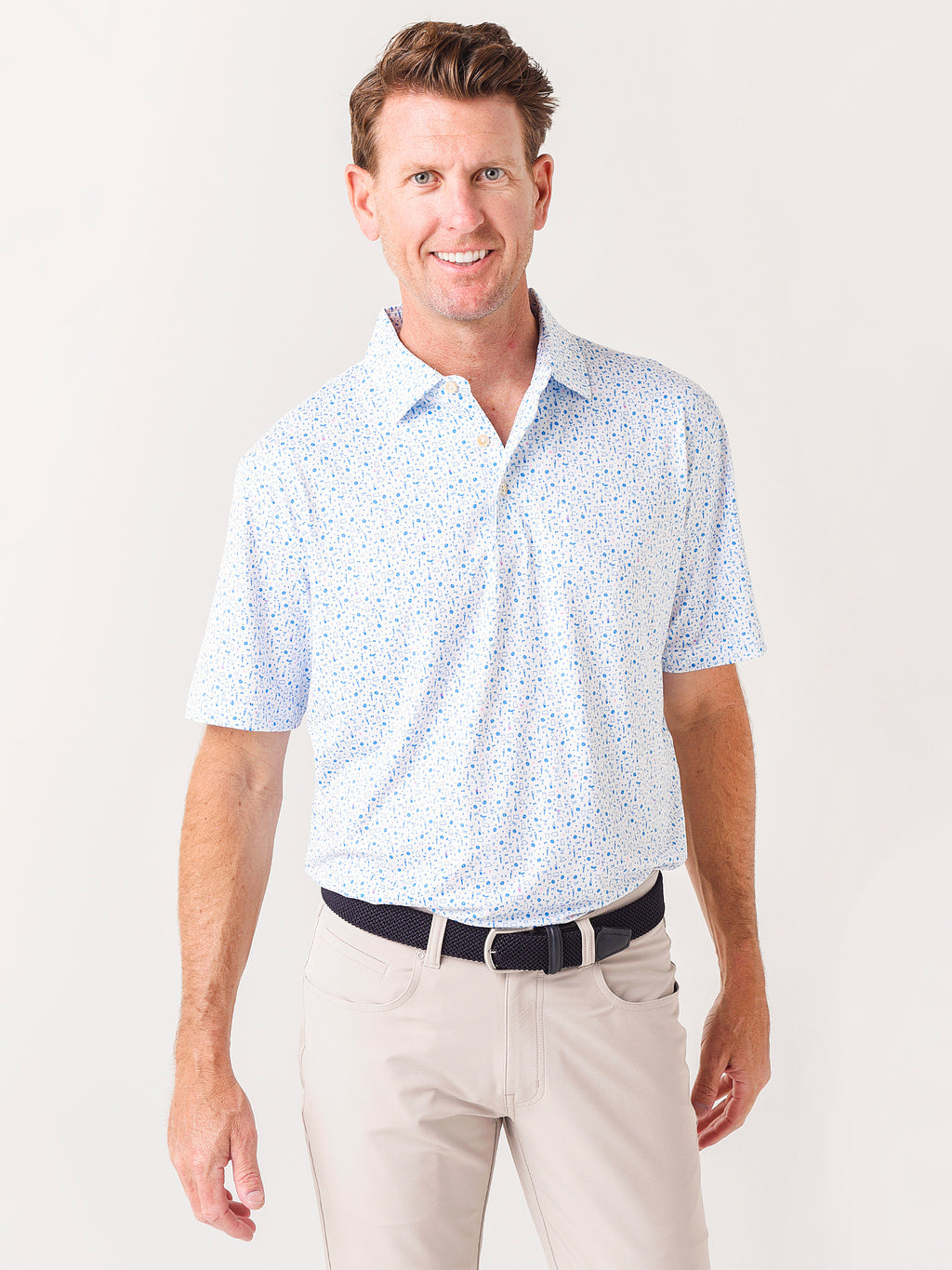 Peter Millar Crown Sport Men's Neon Performance Jersey Polo - Saint Bernard