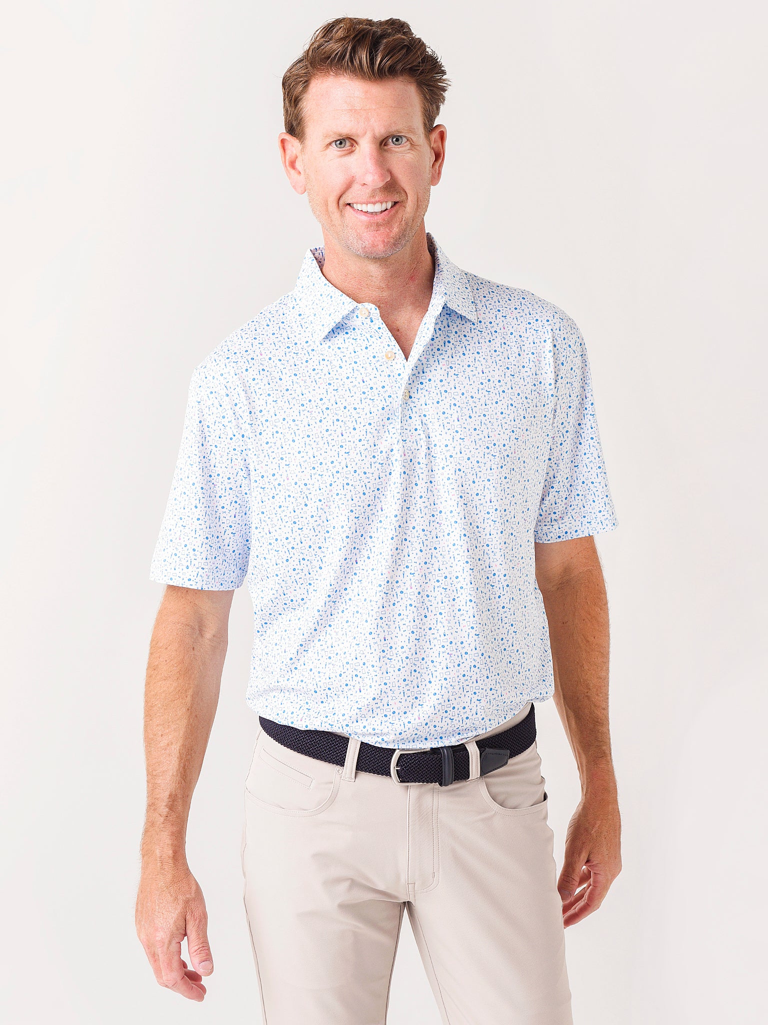 Peter Millar Crown Sport Men's Neon Performance Jersey Polo - Saint Bernard