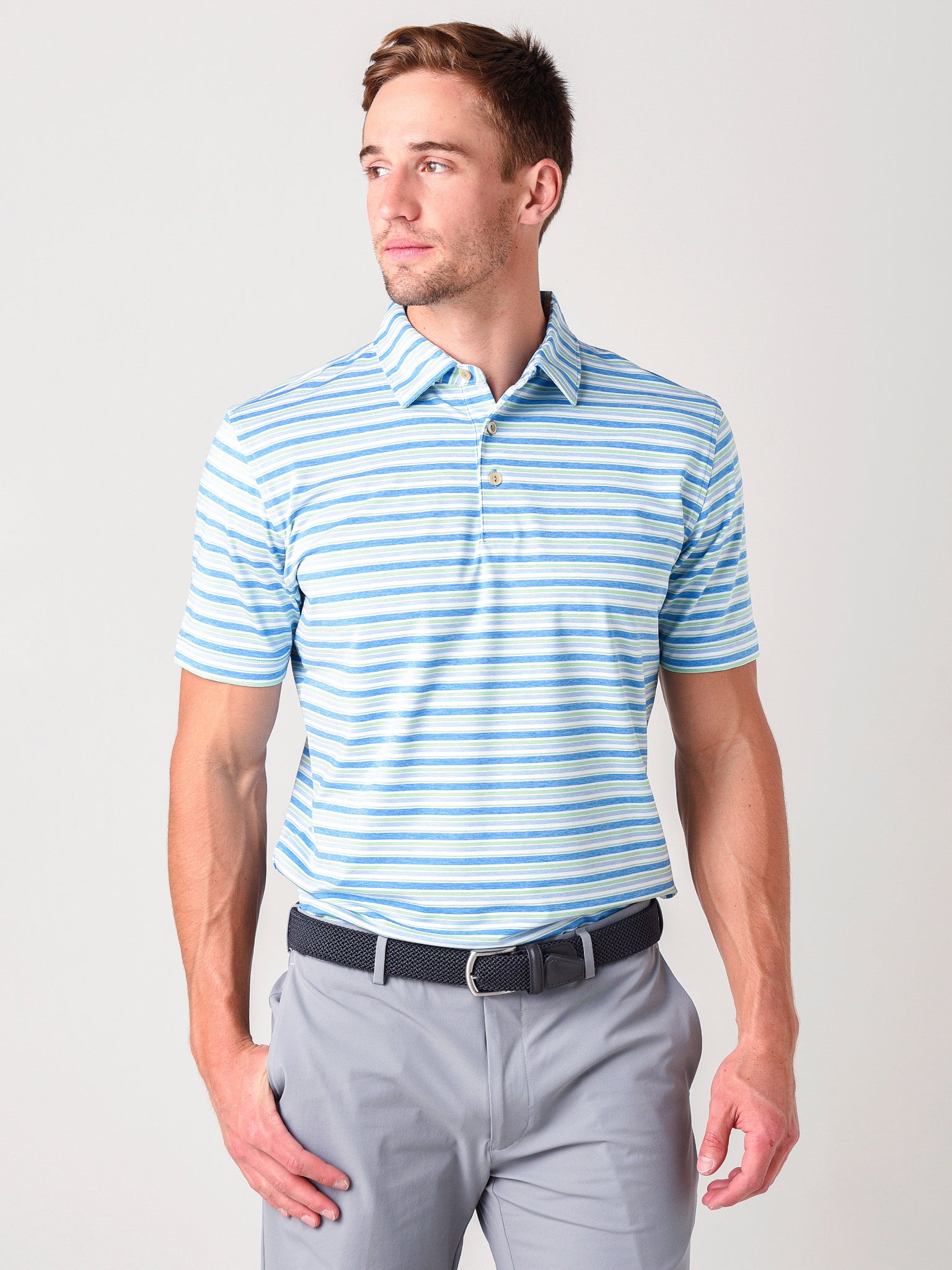 Peter Millar Crown Sport Men's Pickup Performance Jersey Polo - Saint Bernard