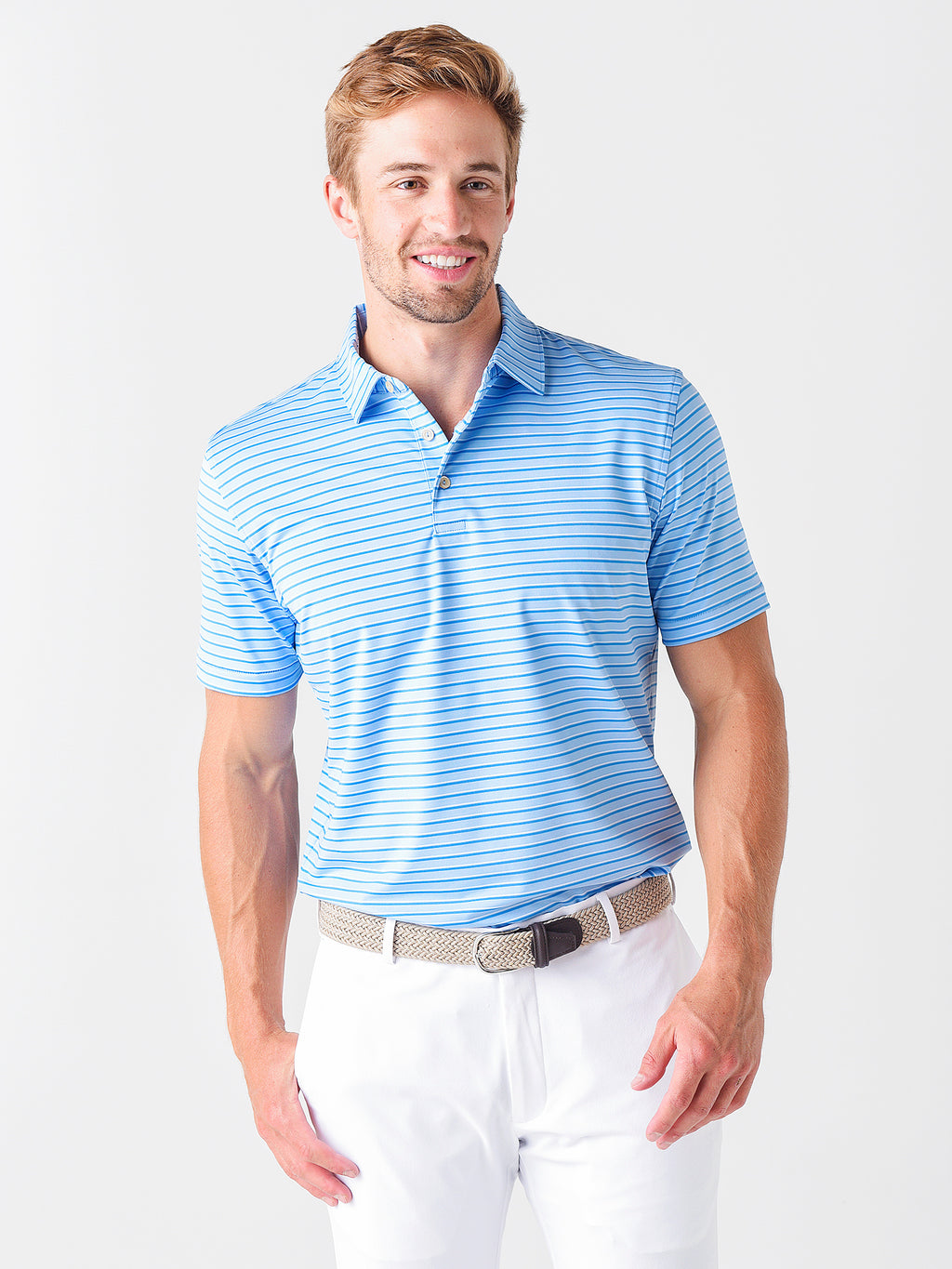 Peter Millar Crown Men's Sport Cyrus Performance Jersey Polo - Saint Bernard