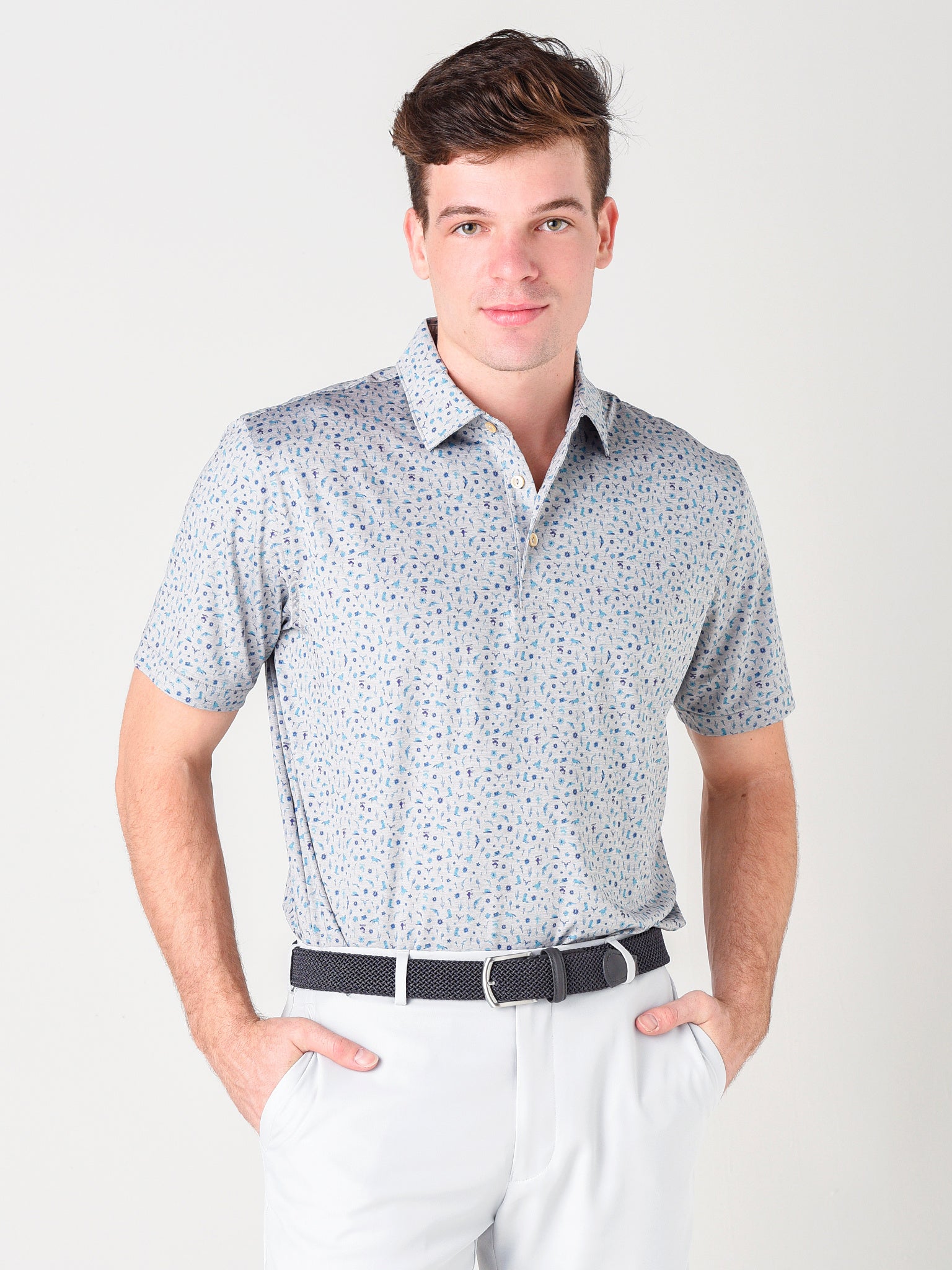 Peter Millar Crown Sport Men's Train Performance Jersey Polo - Saint Bernard