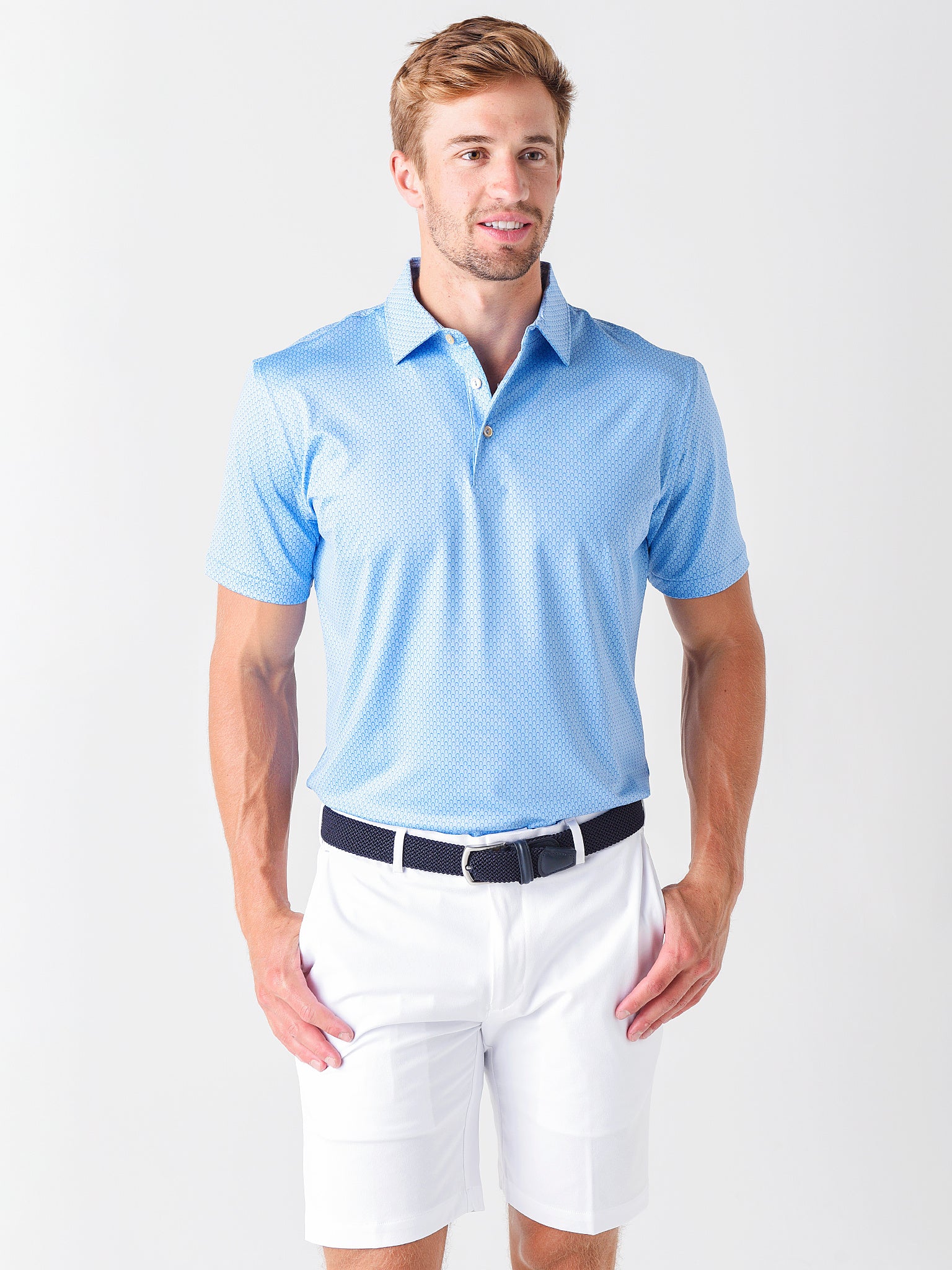 Peter Millar Crown Sport Men's Joe Performance Jersey Polo - Saint Bernard