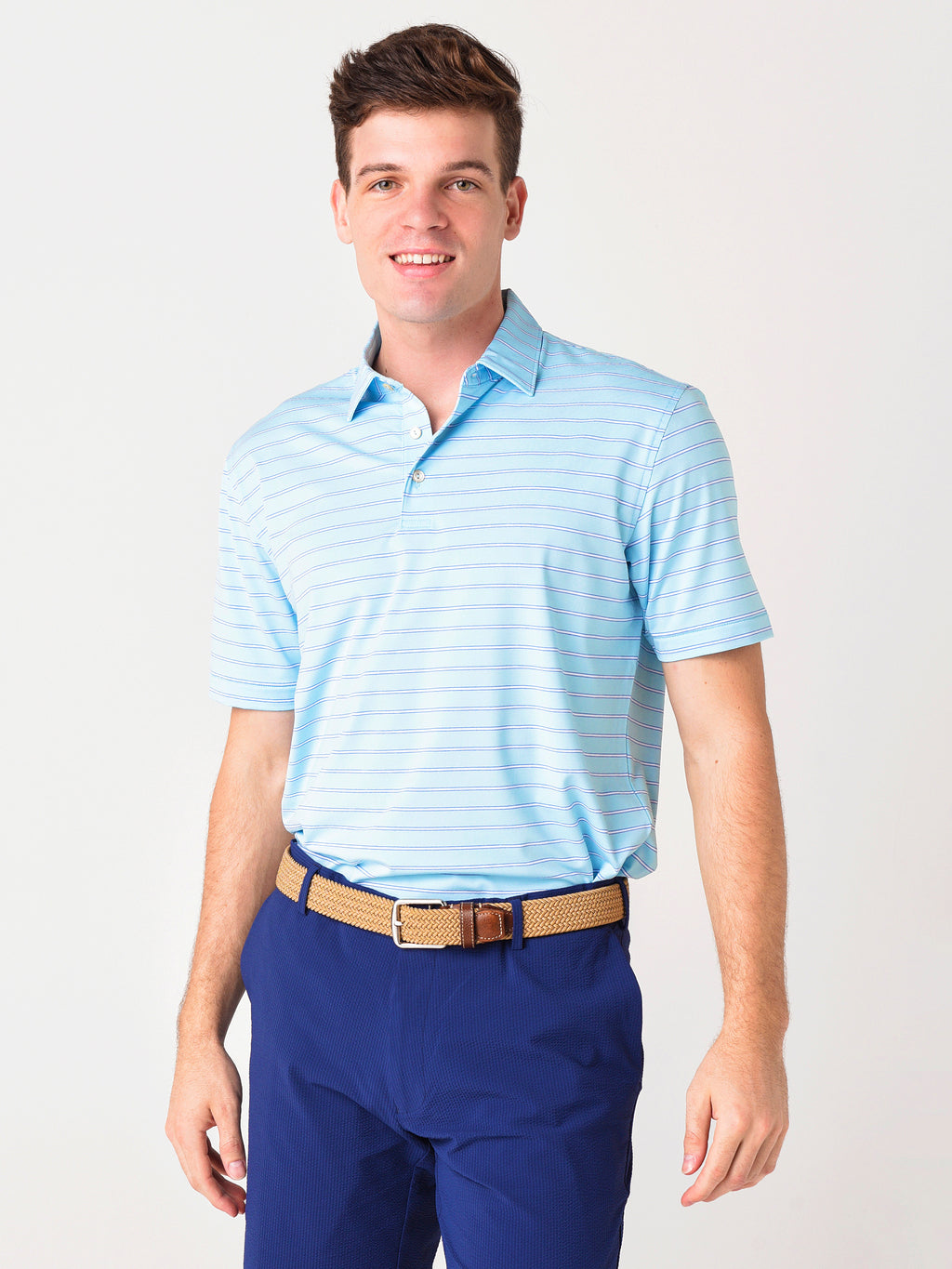 Peter Millar Crown Sport Men's Tritt Performance Jersey Polo - Saint Bernard