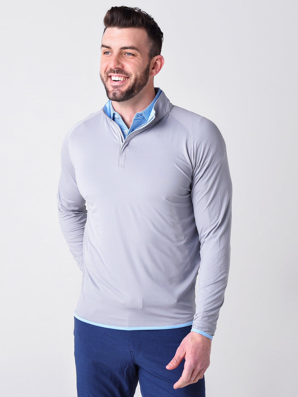 Peter Millar Crown Sport Men's Solar Cool Performance Quarter-Zip - Saint Bernard