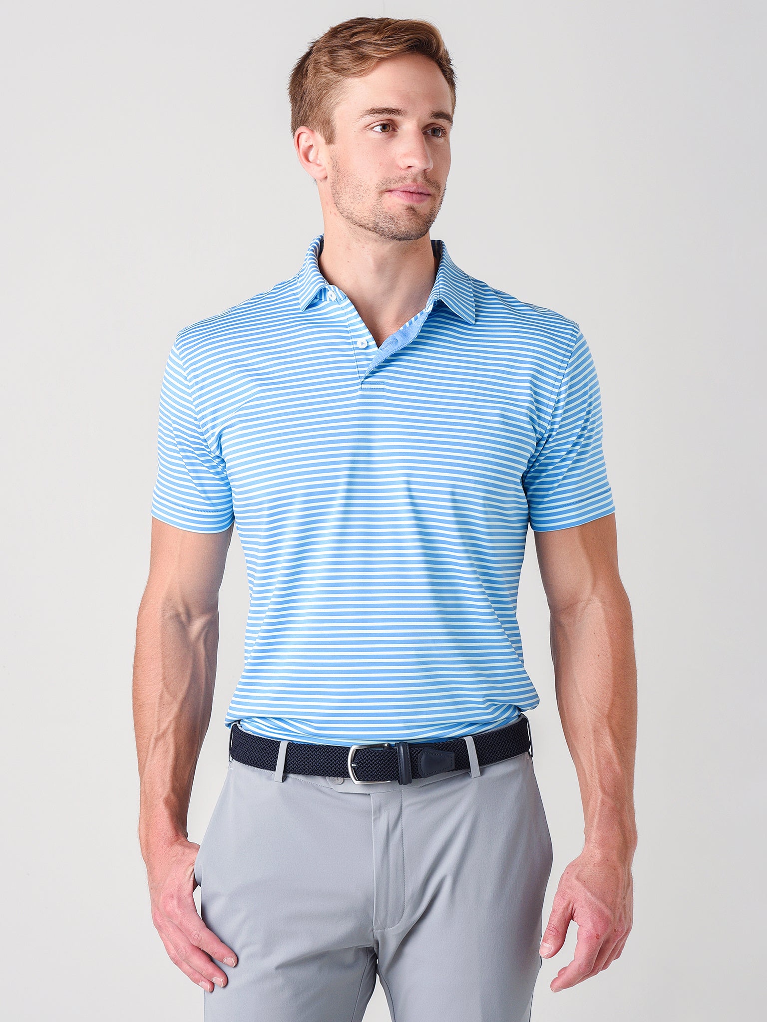Peter Millar Crown Crafted Men's Miles Performance Jersey Polo - Saint Bernard