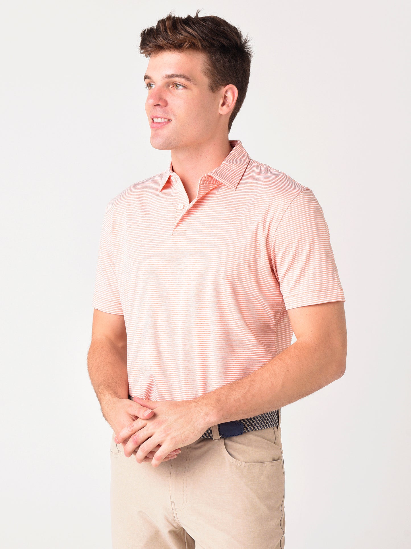 Peter Millar Crown Crafted Men's Bullock Performance Jersey Polo - Saint Bernard