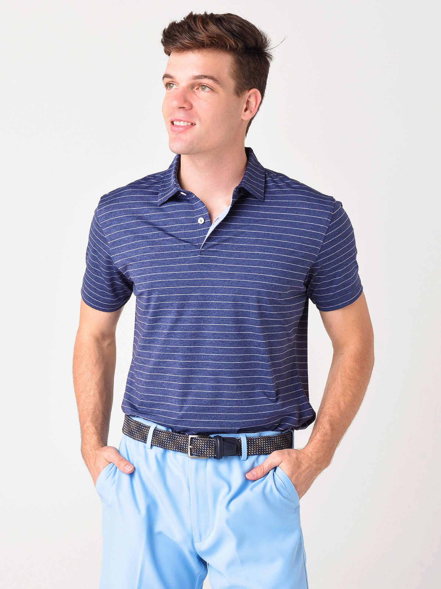 Peter Millar Crown Crafted Men's Wright Performance Jersey Polo - Saint Bernard