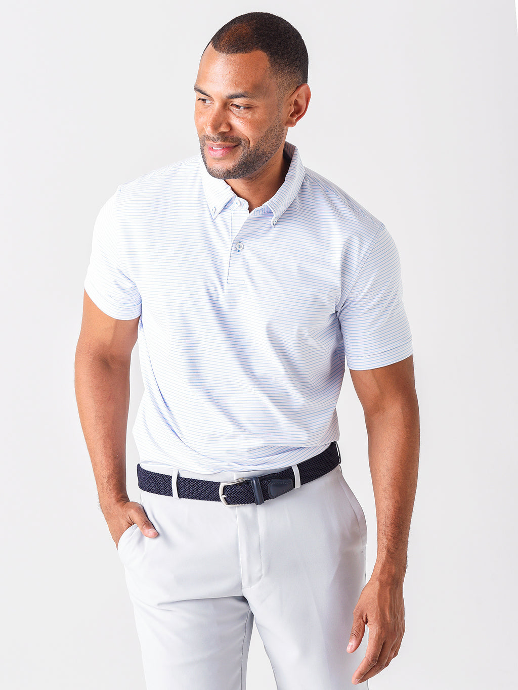 Peter Millar Crown Crafted Men's Trolley Performance Jersey Polo - Saint Bernard
