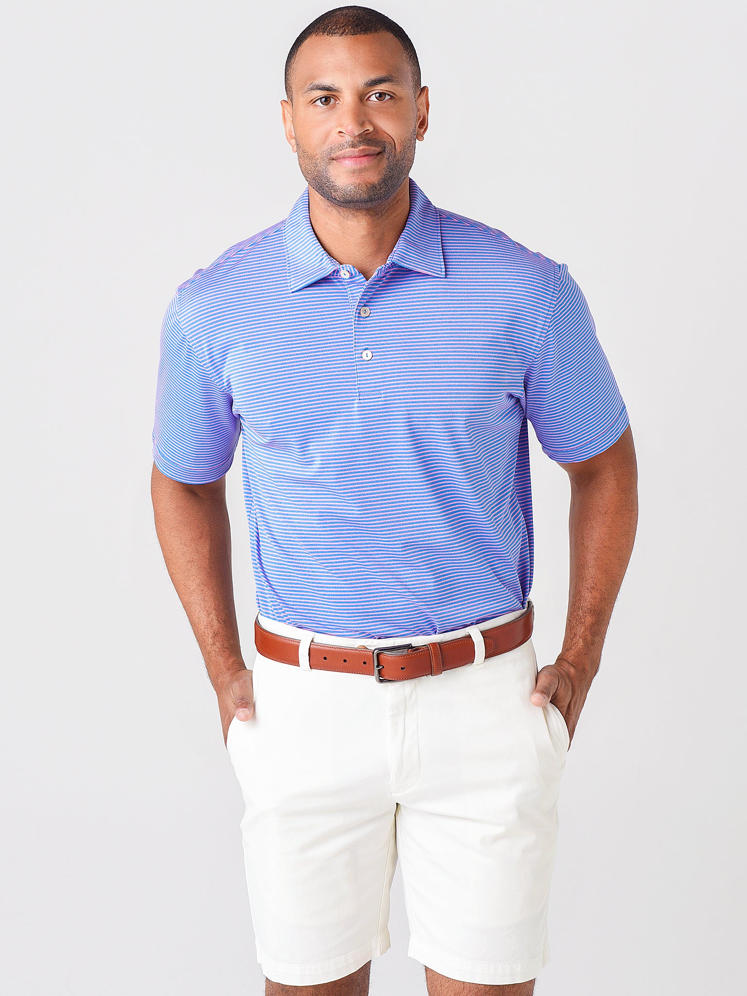 Peter Millar Crown Sport Men's Grace Performance Mesh Polo - Saint Bernard