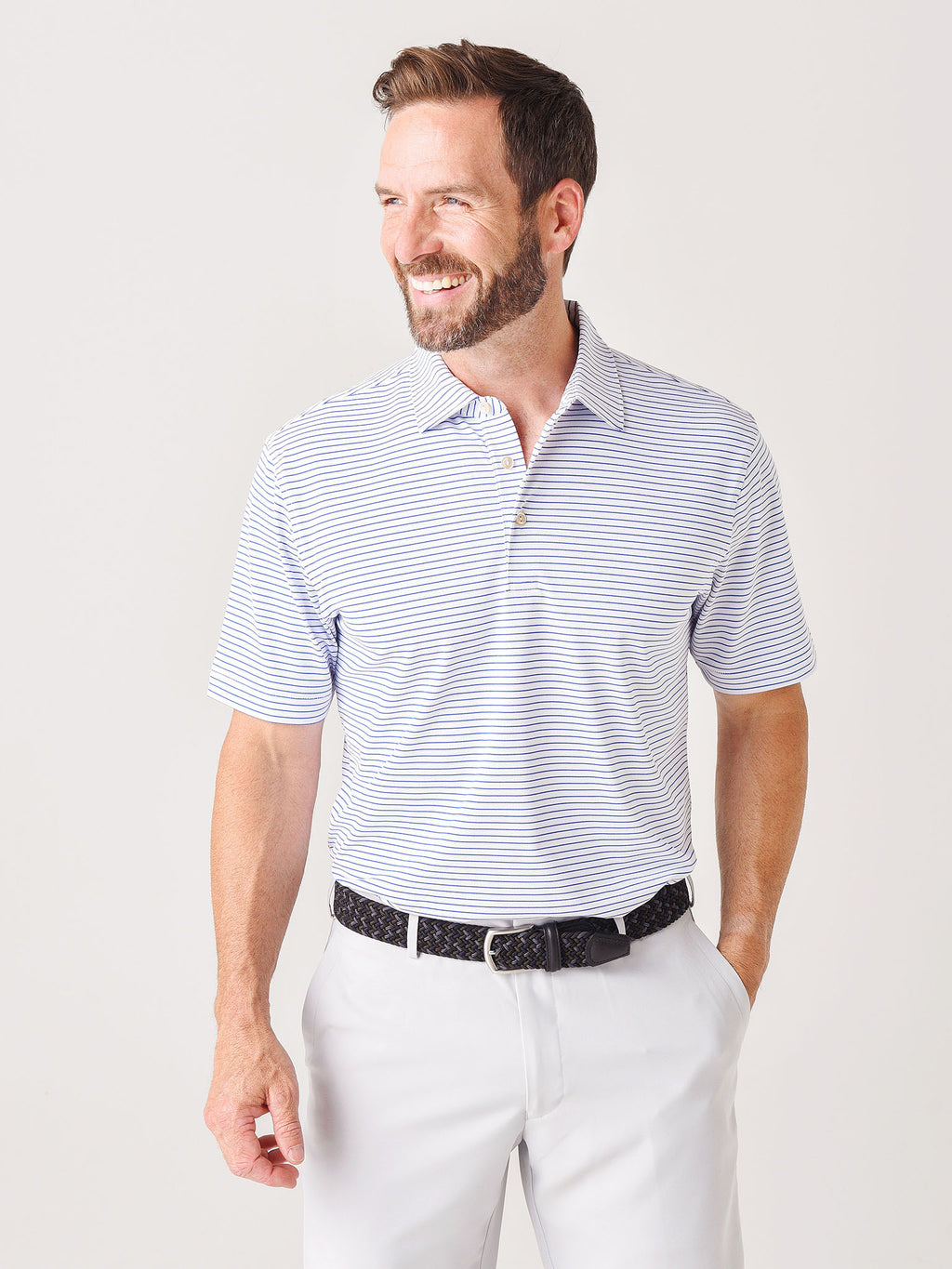Peter Millar Crown Sport Men's Yacht Performance Mesh Polo - Saint Bernard