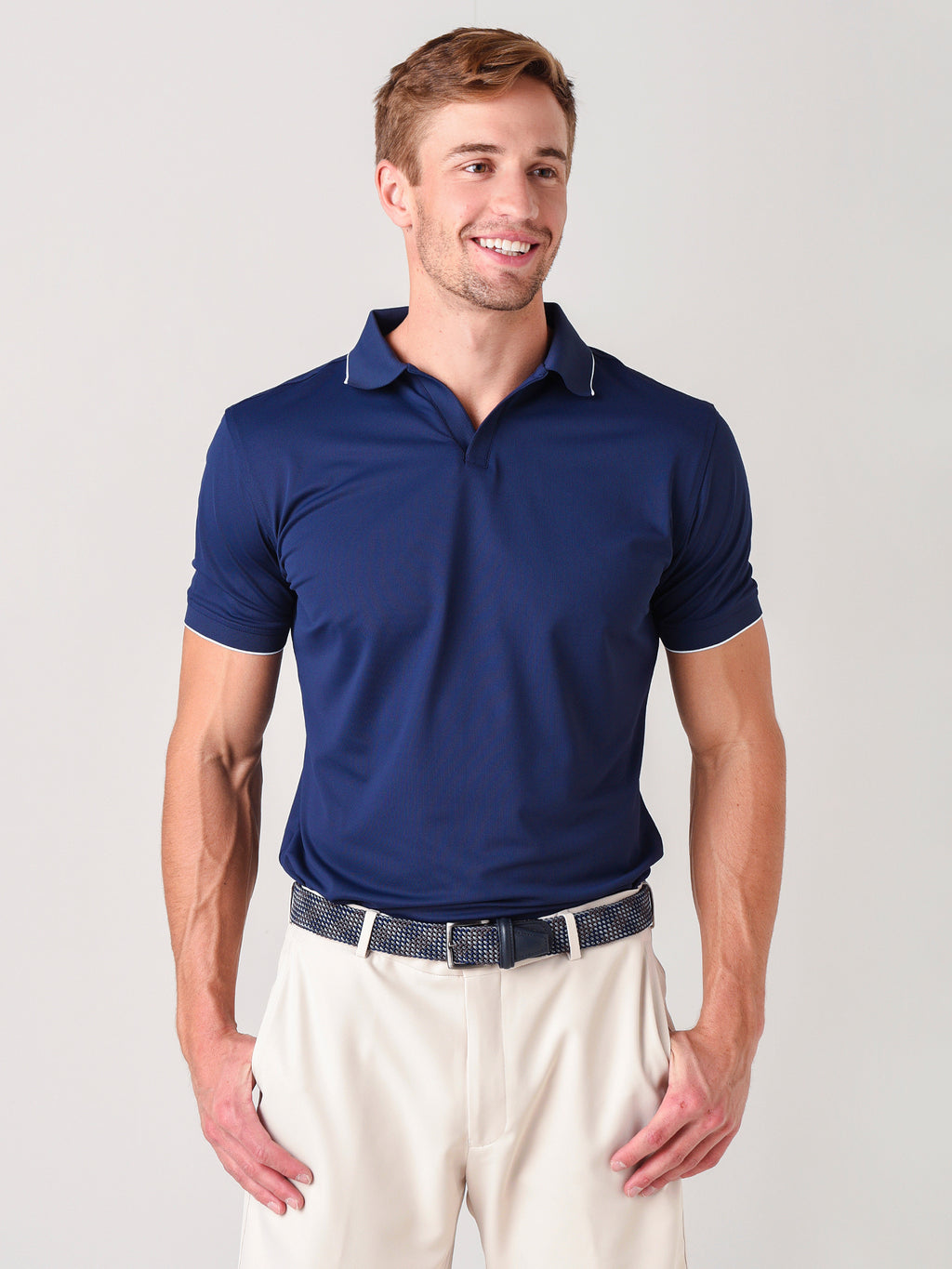 Peter Millar Crown Crafted Men's Summertime Performance Mesh Polo - Saint Bernard