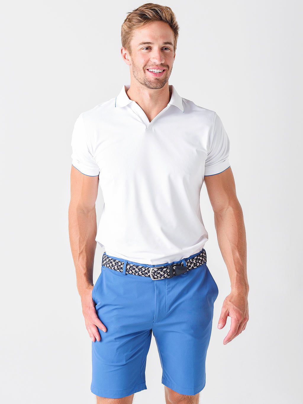 Peter Millar Crown Crafted Men's Summertime Performance Mesh Polo - Saint Bernard