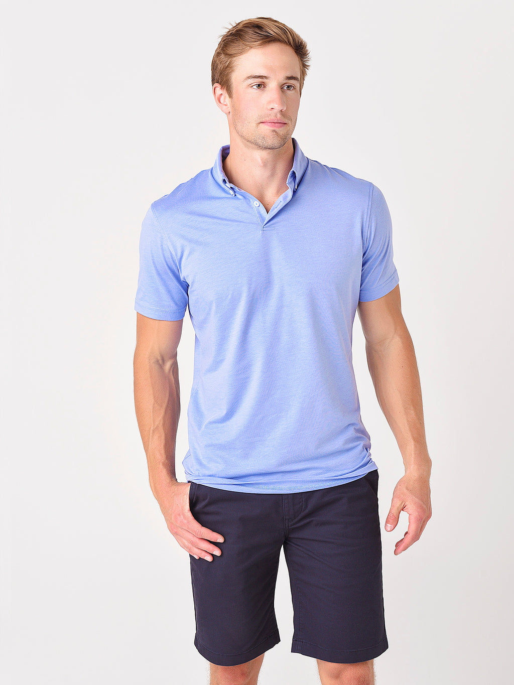 Peter Millar Crown Crafted Men's Ace Cotton-Blend Piqué Polo - Saint Bernard
