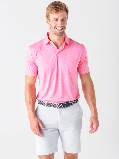 Peter Millar Crown Sport Men's Featherweight Mélange Performance Polo
