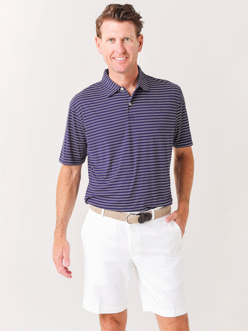 Peter Millar Crown Sport Men's Featherweight Performance Polo - Saint Bernard