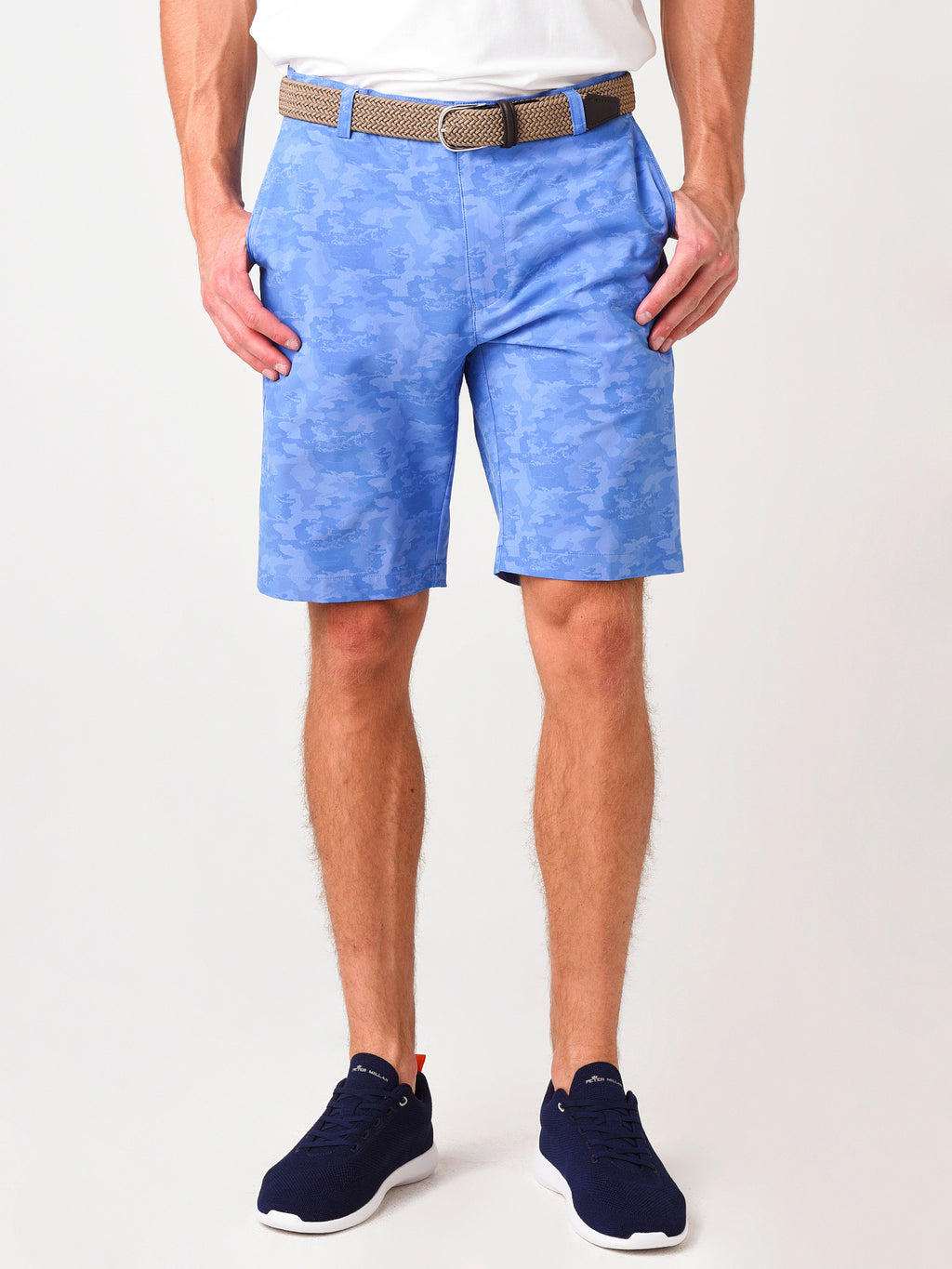 Peter Millar Crown Sport Men's Shackleford Camo Performance Hybrid Short - Saint Bernard