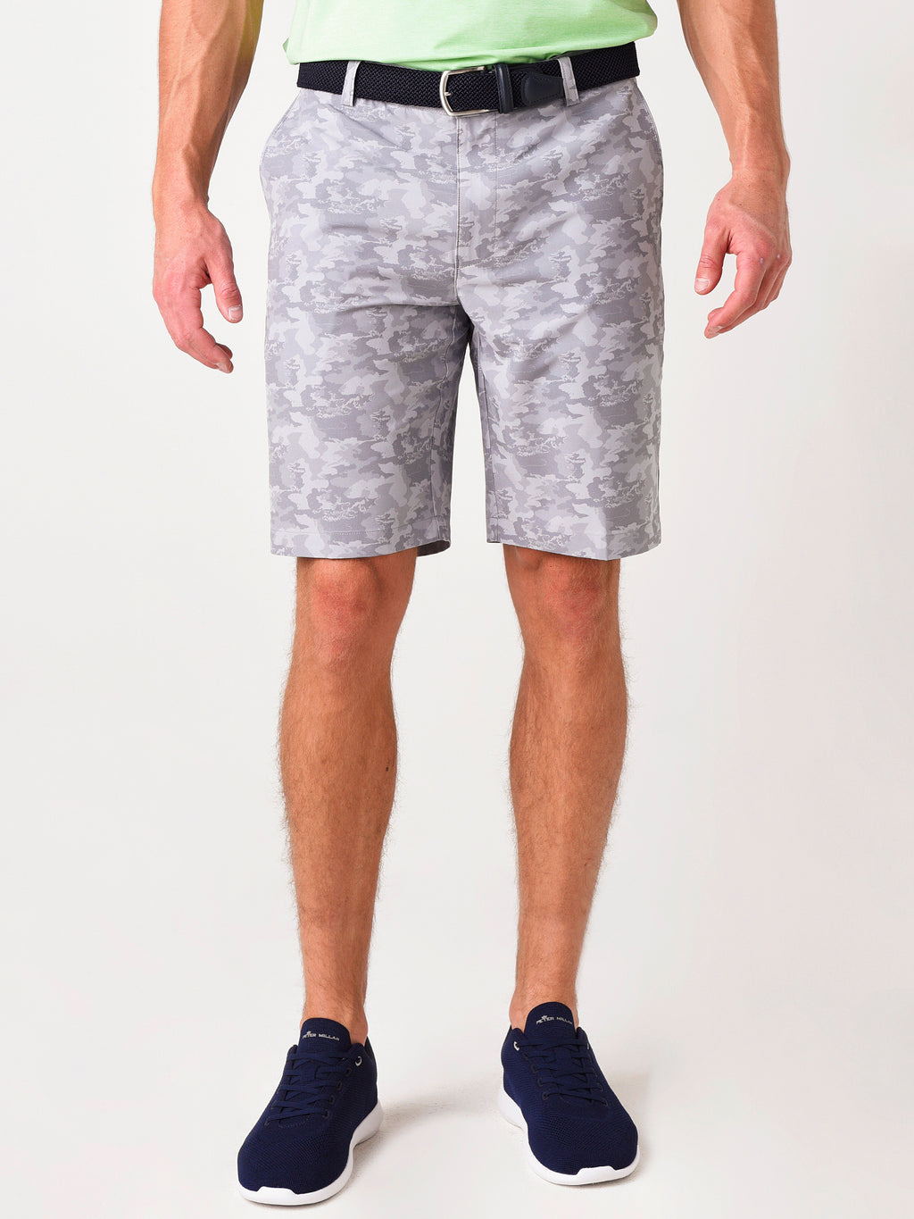 Peter Millar Crown Sport Men's Shackleford Camo Performance Hybrid Short - Saint Bernard