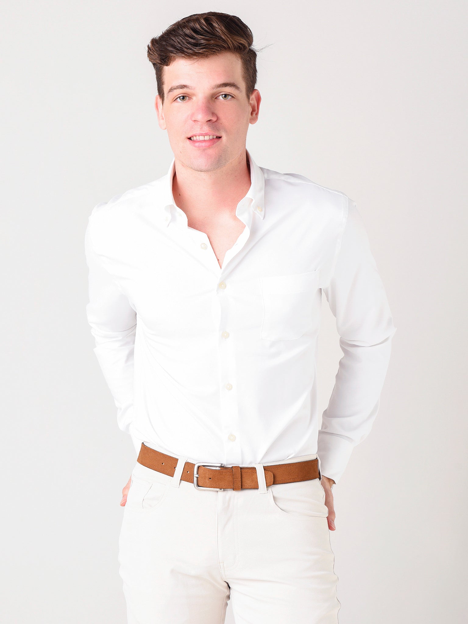 Peter Millar Crown Sport Men's Rivers Performance Sport Shirt - Saint Bernard