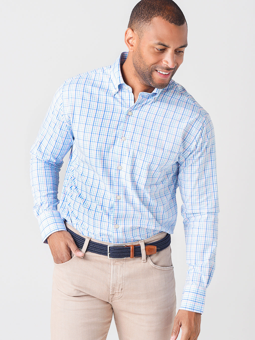 Peter Millar Crown Sport Men's Dalton Performance Sport Shirt - Saint Bernard