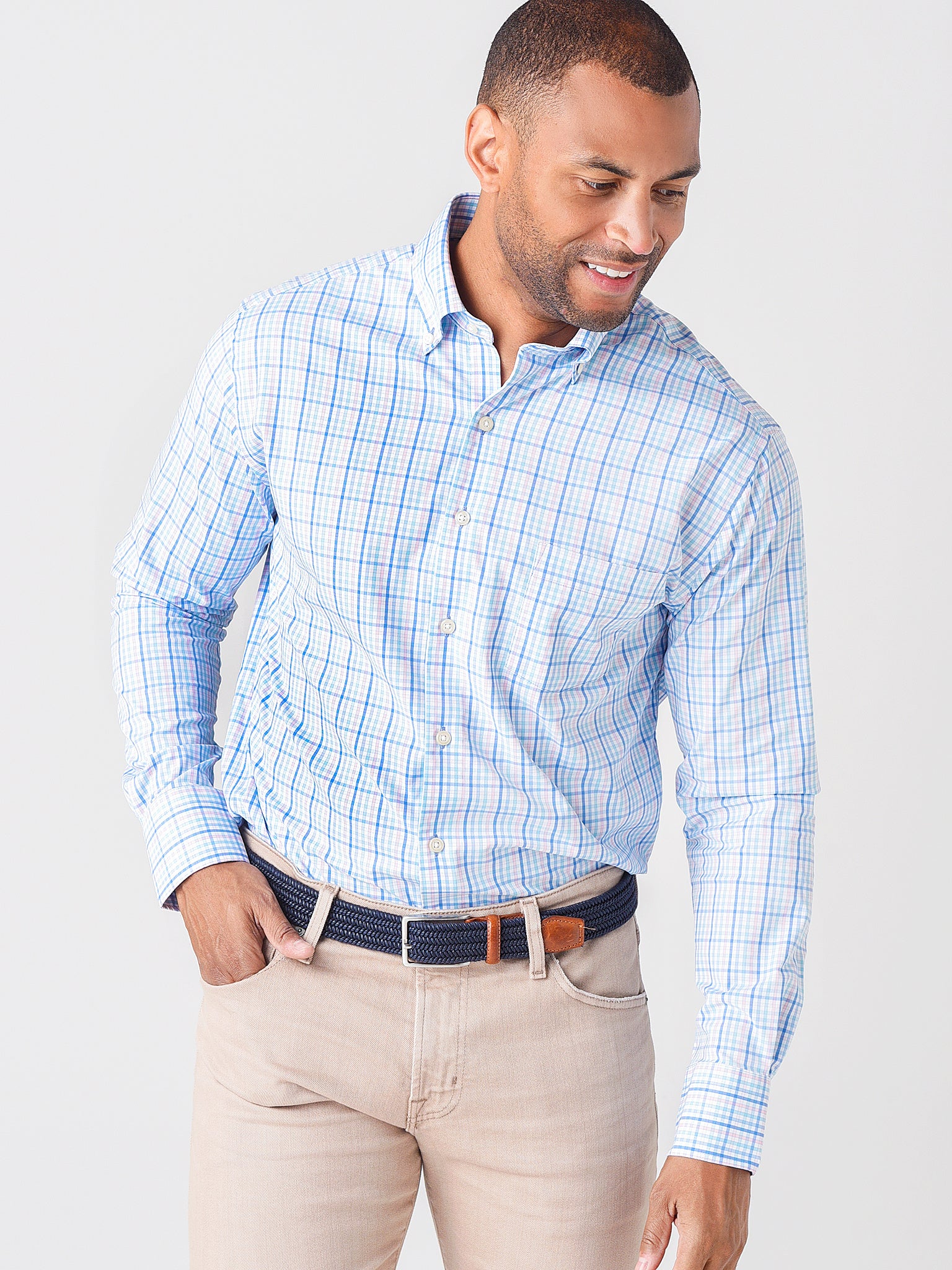 Peter Millar Crown Sport Men's Dalton Performance Sport Shirt - Saint Bernard