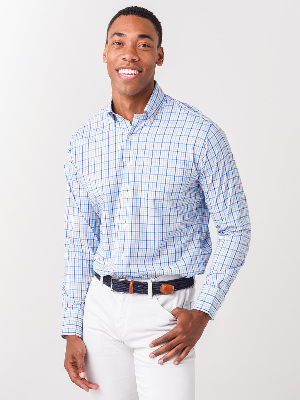 Peter Millar Crown Sport Men's Dalton Performance Sport Shirt - Saint Bernard
