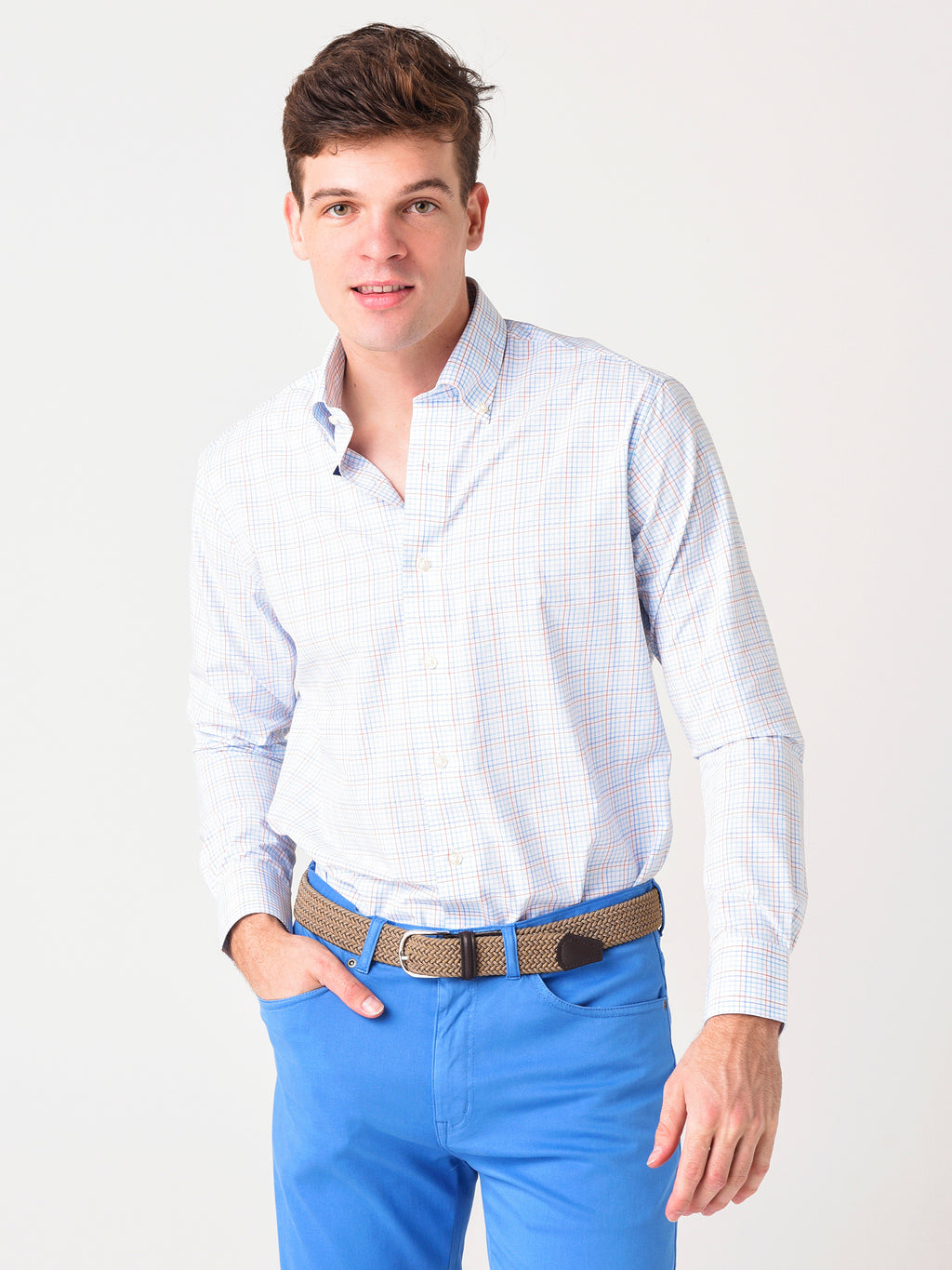 Peter Millar Crown Crafted Men's Braxton Performance Sport Shirt - Saint Bernard
