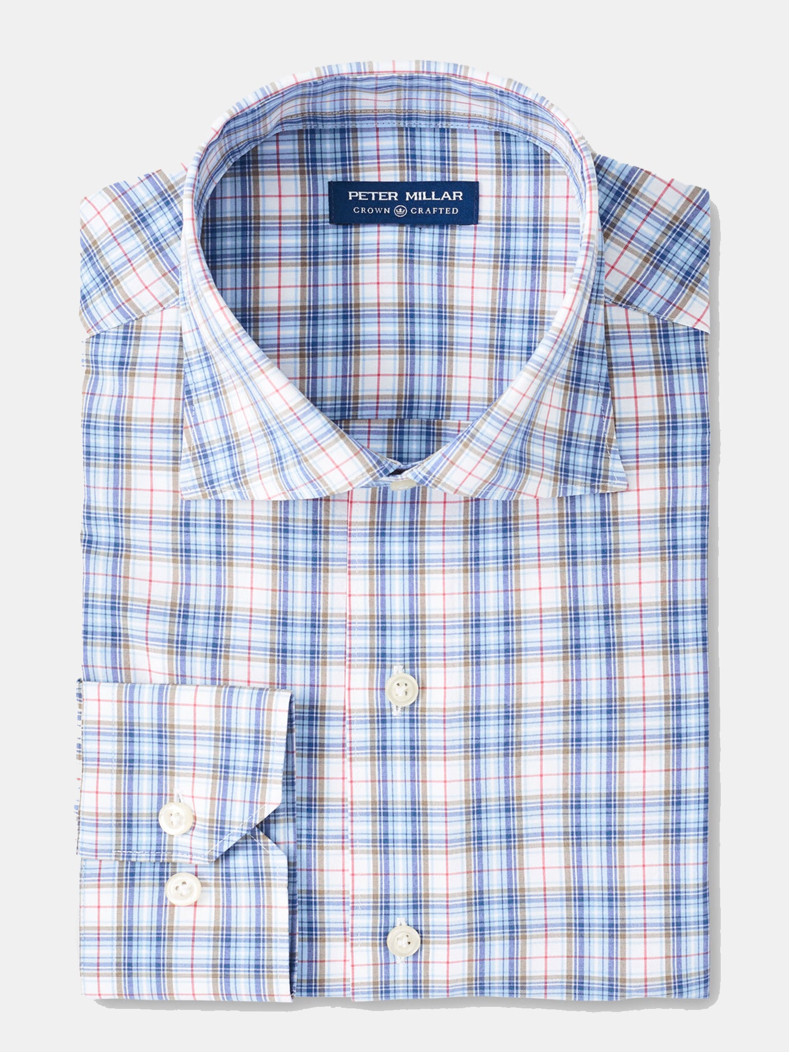 Peter Millar Men's Peterson Performance Poplin Sport Shirt - Saint Bernard