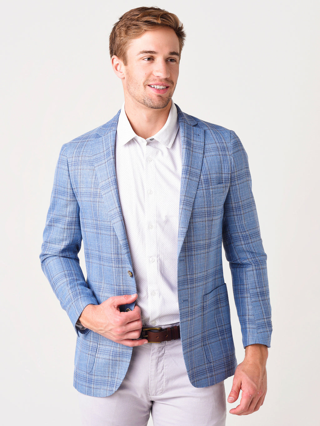 Peter Millar Crown Men's Riverside Plaid Soft Jacket - Saint Bernard