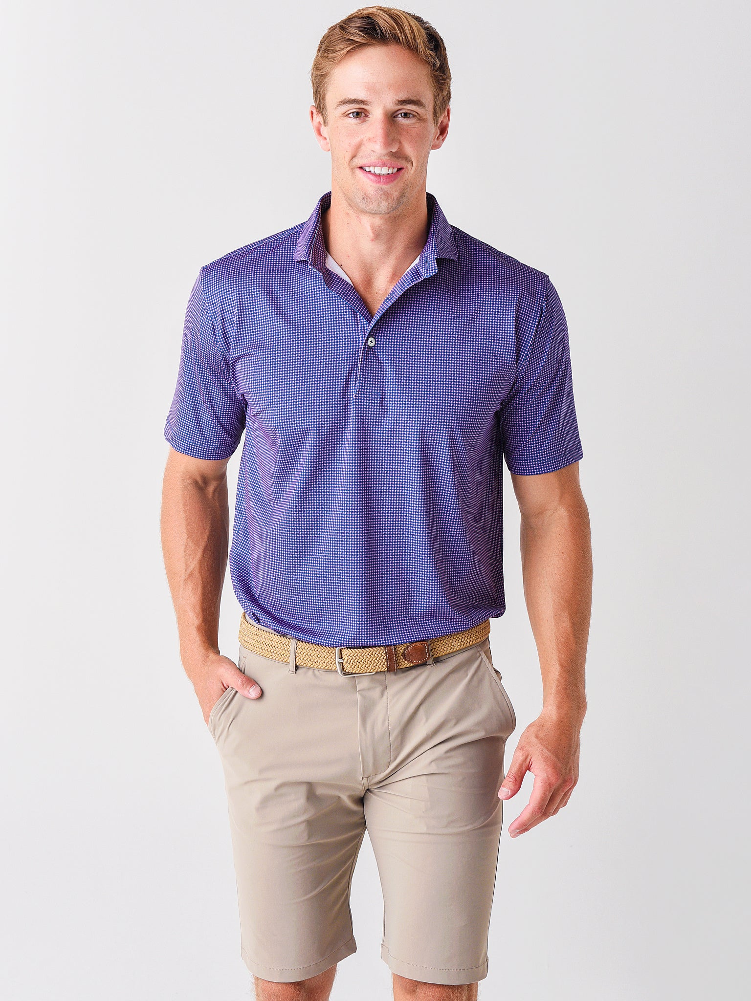 Saint Bernard Men's Kings Houndstooth Performance Polo - Saint Bernard