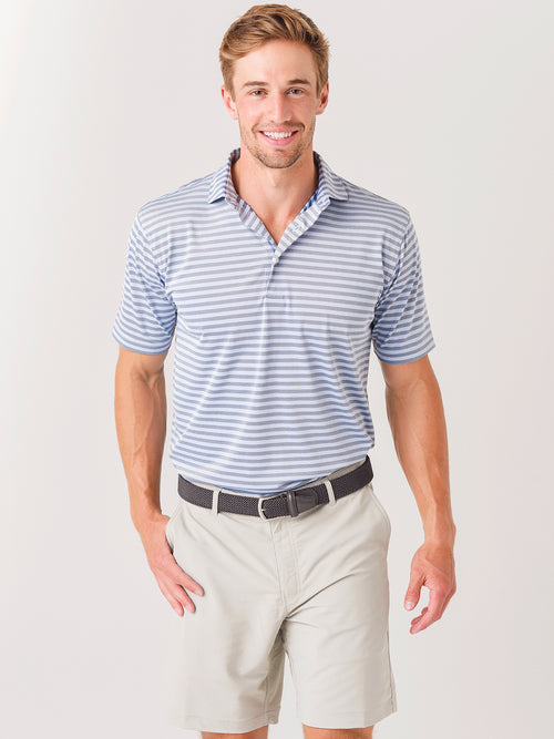 Saint Bernard Men's Mark Stripe Oxford Performance Polo - Saint Bernard