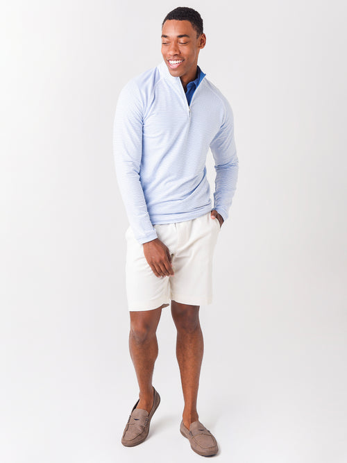 Peter Millar Crown Men's drirelease® Natural Touch Stripe Quarter-Zip