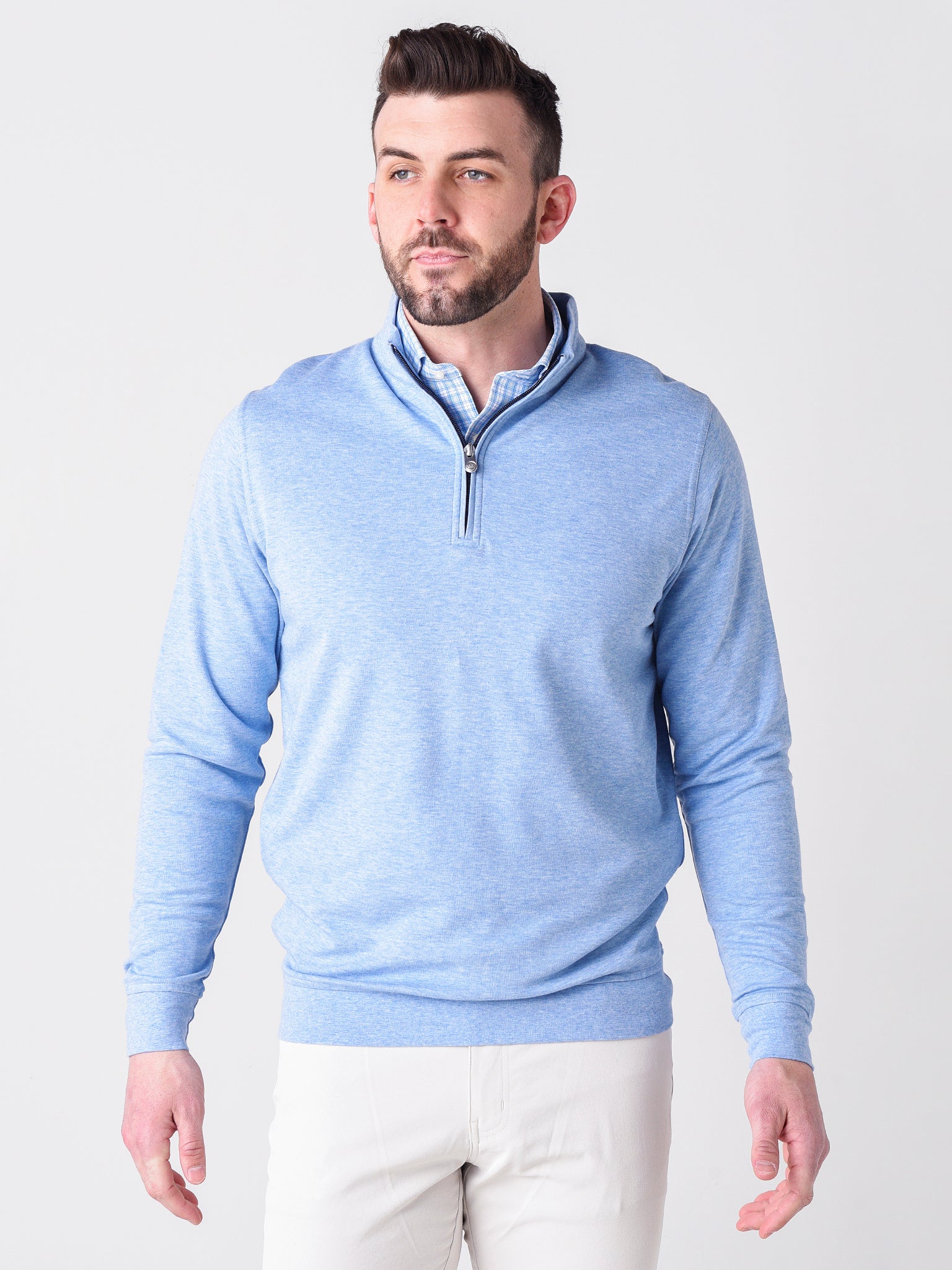 Peter Millar Crown Men's Crown Comfort Interlock Quarter-Zip - Saint Bernard