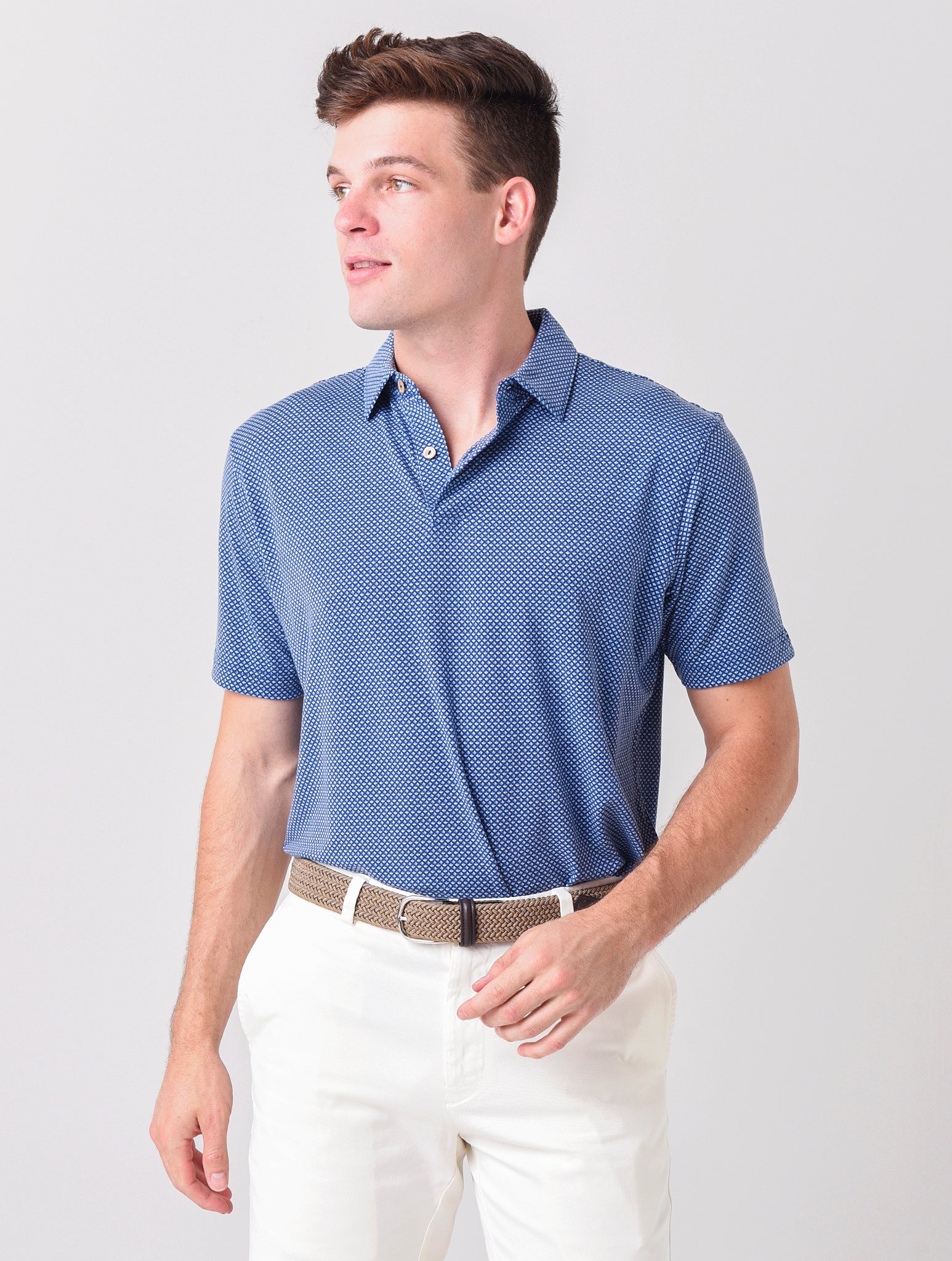 Peter Millar Seaside Men's Drirelease® Natural Touch Bouquet Polo - Saint Bernard