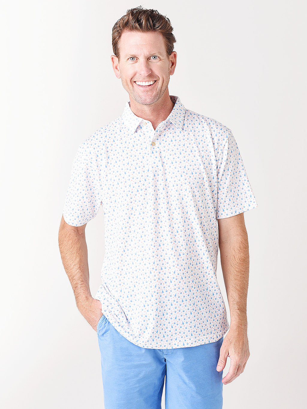 Peter Millar Seaside Men's drirelease® Natural Touch Coconut Cocktails Polo - Saint Bernard