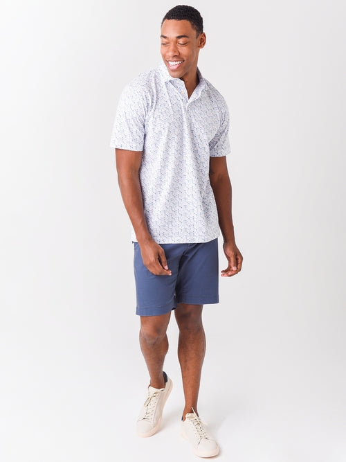 Peter Millar Seaside Men's Sand Bar Aqua Cotton Polo