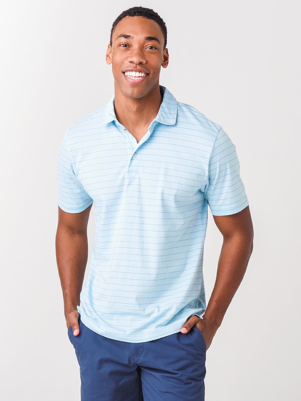 Peter Millar Seaside Men's Rogue Wave Aqua Cotton Polo - Saint Bernard