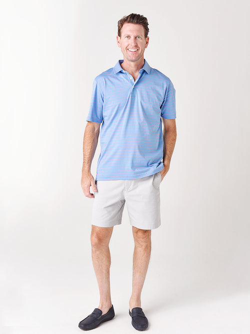 Peter Millar Seaside Men's Rogue Wave Aqua Cotton Polo