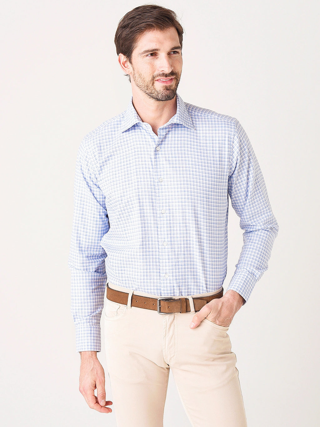 Peter Millar Collection Men's Castello Check Sport Shirt - Saint Bernard