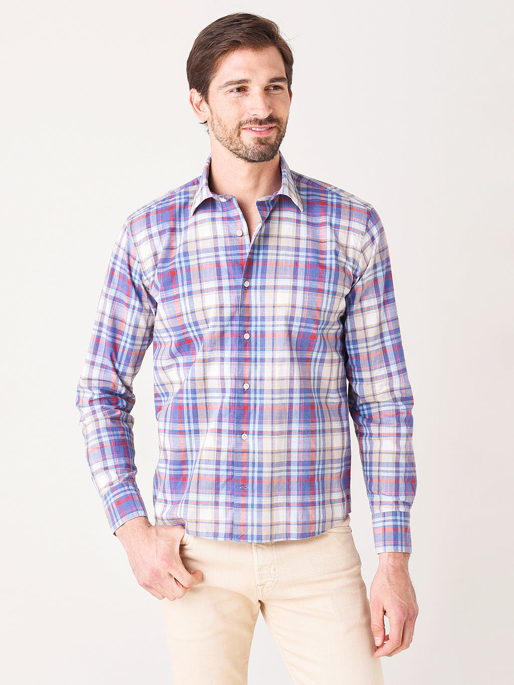 Peter Millar Collection Men's Maritime Madras Cotton Sport Shirt - Saint Bernard