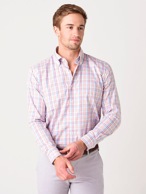 Peter Millar Collection Men's Sunrise Check Cotton Sport Shirt