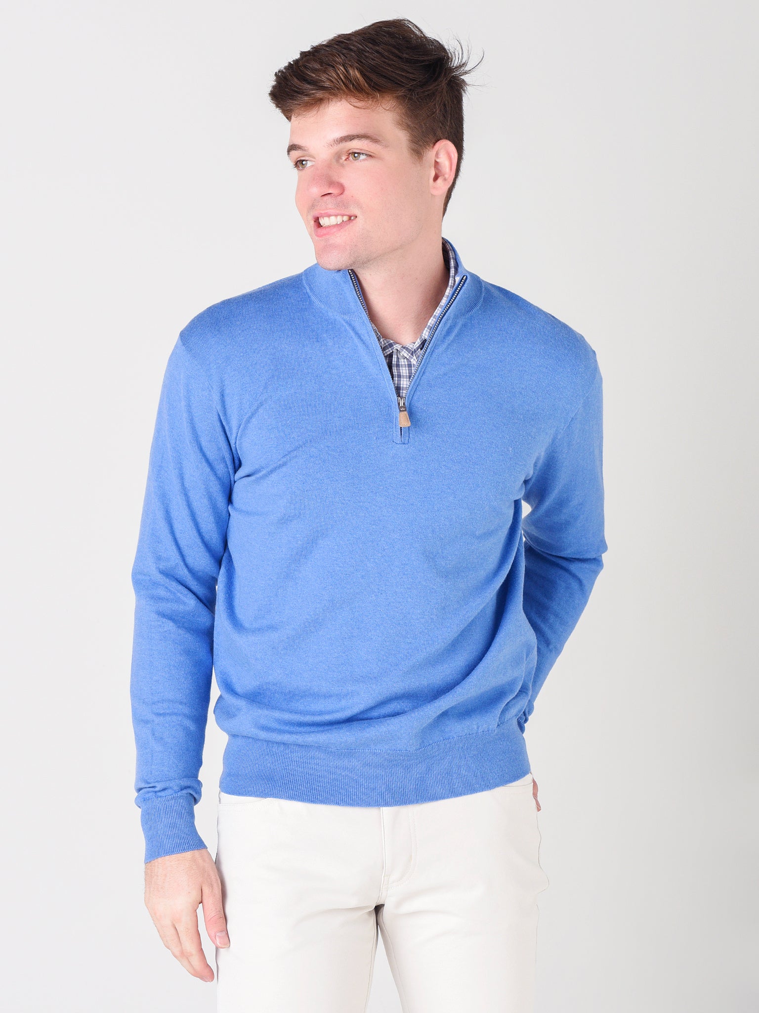 Peter Millar Crown Men's Crown Soft Quarter-Zip Sweater - Saint Bernard