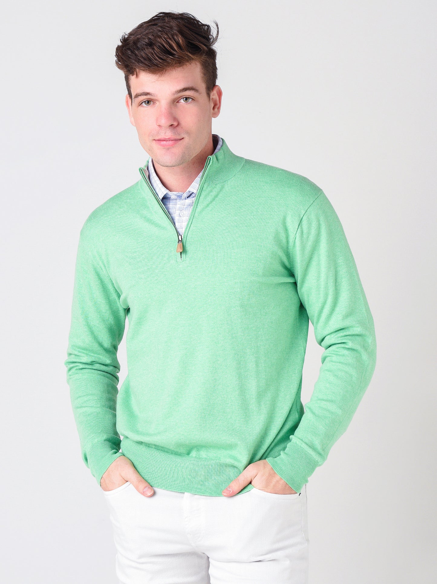 Peter Millar Crown Men's Crown Soft Quarter-Zip Sweater - Saint Bernard