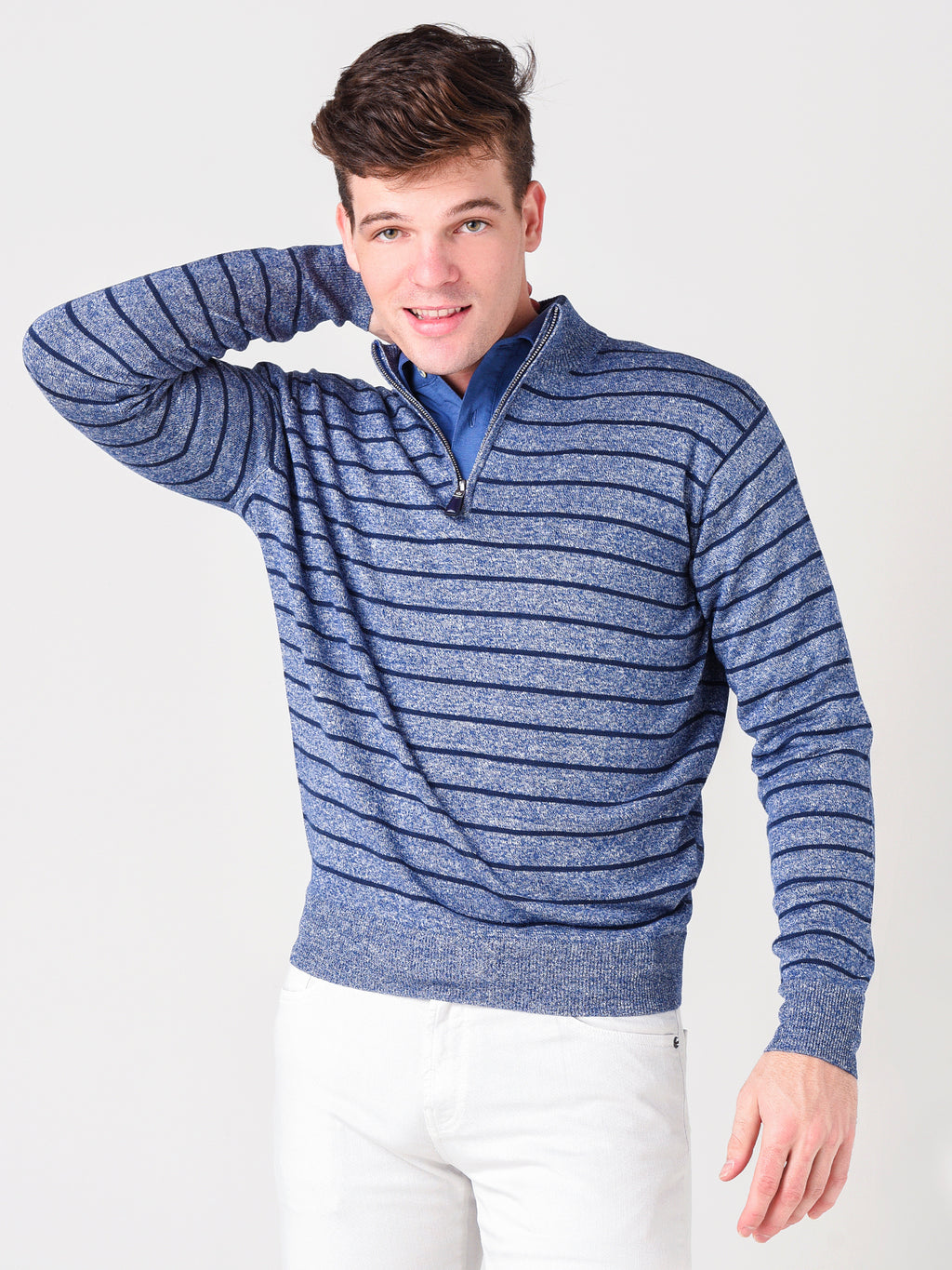 Peter Millar Crown Men's Crown Cool Quarter-Zip Sweater - Saint Bernard