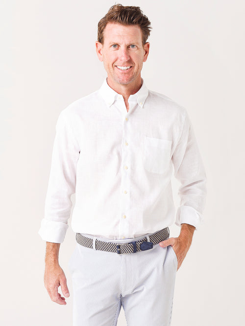 Peter Millar Crown Men's Sardinia Linen-Blend Sport Shirt