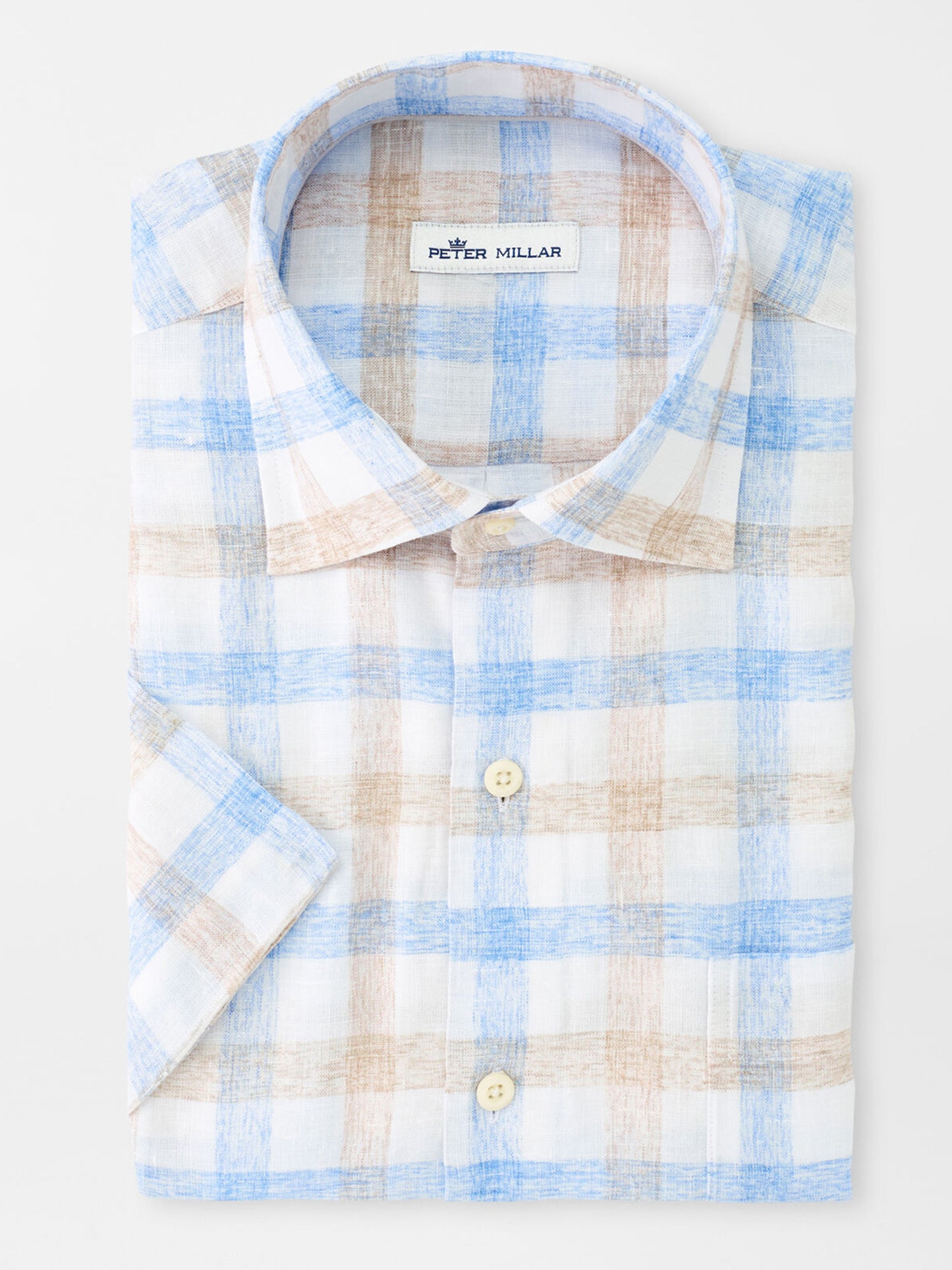 Peter Millar Crown Soft Men's Gingham Short-Sleeve Sport Shirt - Saint Bernard